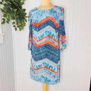 Enfocus Studio Women's Multicolored Size 8 Sheath Stretch Formal Dress NICE 0835